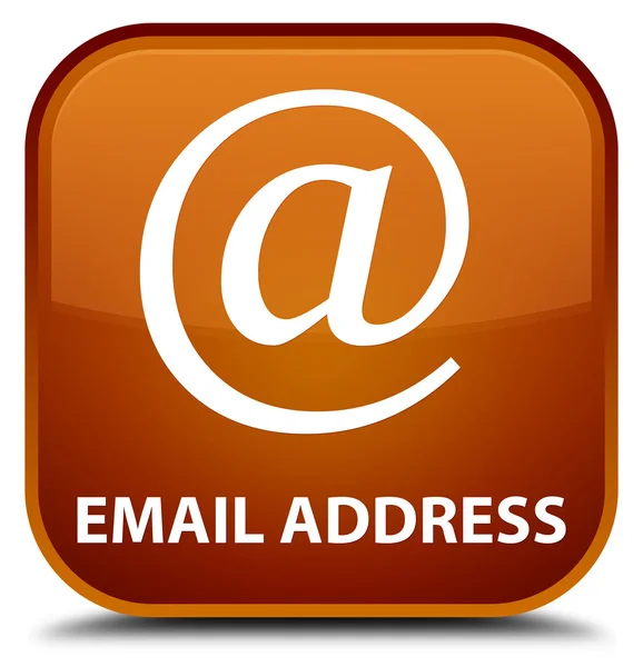 E-Mail-Adresse brauner quadratischer Knopf — Stockfoto