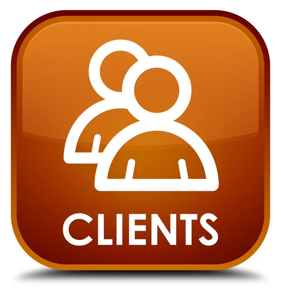 Klienten (Gruppensymbol) brauner quadratischer Knopf — Stockfoto