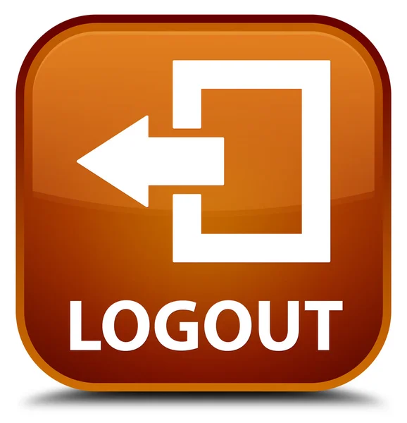 Logout brown square button — Stock Photo, Image