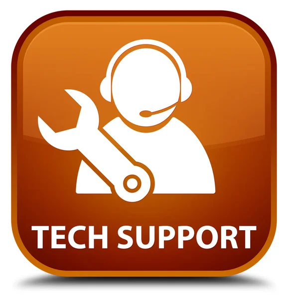 Tech support brun fyrkantig knapp — Stockfoto