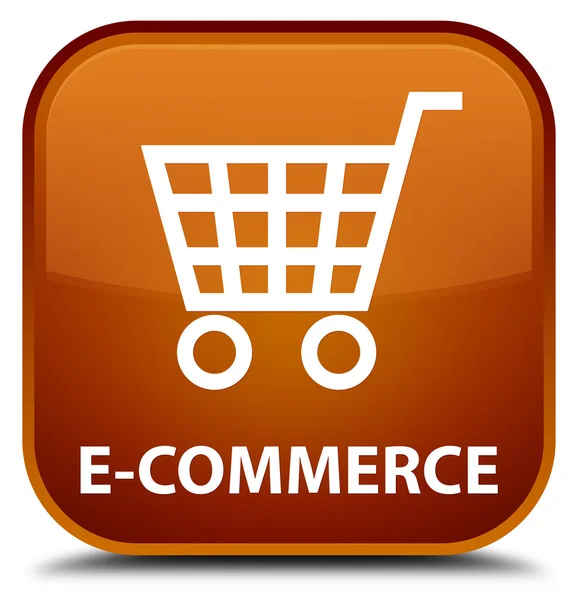 E-commerce marrom botão quadrado — Fotografia de Stock