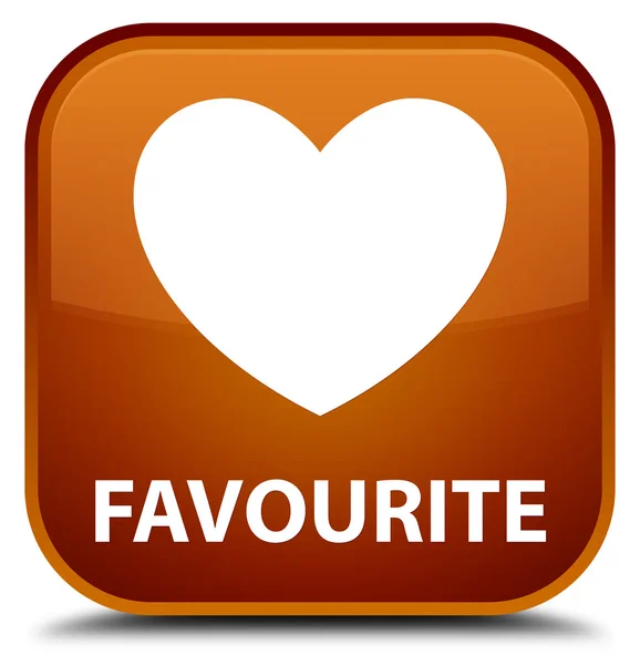 Favourite (heart icon) brown square button — Stock Photo, Image