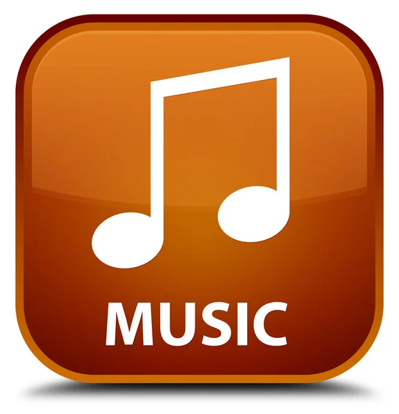 Musik (Melodie-Symbol) brauner quadratischer Knopf — Stockfoto