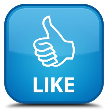 Camgöbeği mavi kare düğmesinin