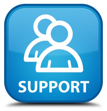 Destek (grup simgesi) camgöbeği mavi kare düğme