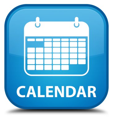 Takvim camgöbeği mavi kare düğme