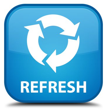 Yenileme camgöbeği mavi kare düğme