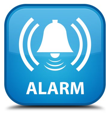 Alarm (zil simgesini) camgöbeği mavi kare düğmesi