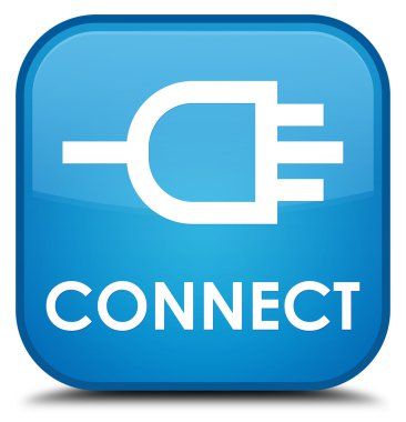 Camgöbeği mavi kare düğme bağlanmak