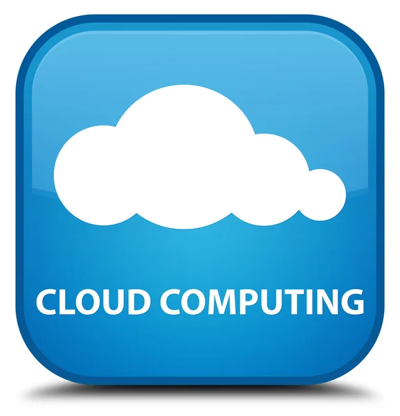 Cloud Computing Cyan Blue Quadrat-Taste — Stockfoto