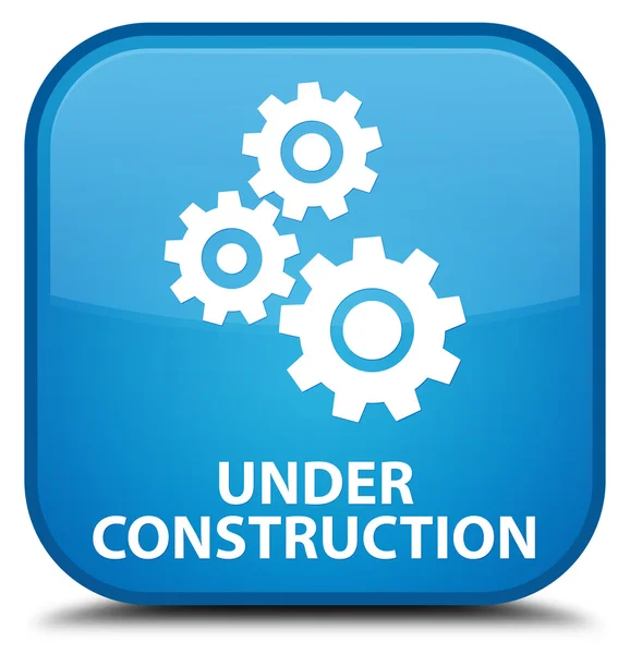 Under konstruktion (redskap ikonen) cyan blå fyrkantig knapp — Stockfoto