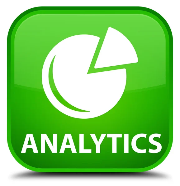 Аналітика (піктограма графа) зелена квадратна кнопка — стокове фото