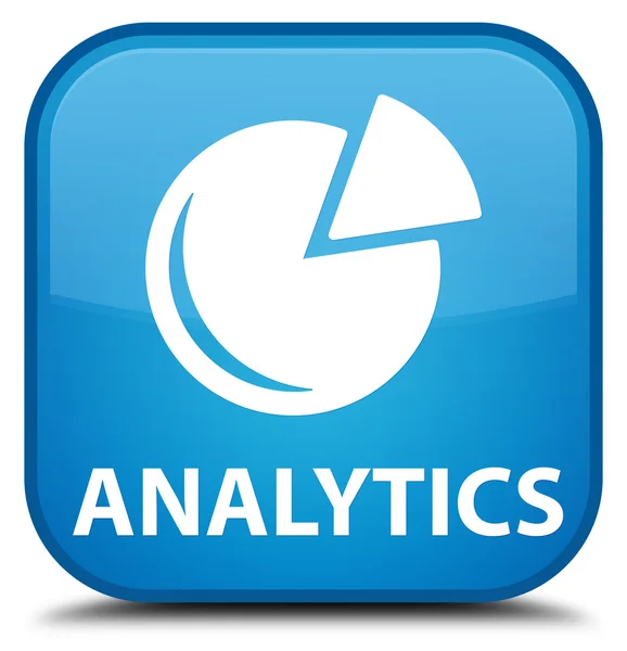 Аналітика (піктограма графа) блакитна квадратна кнопка — стокове фото