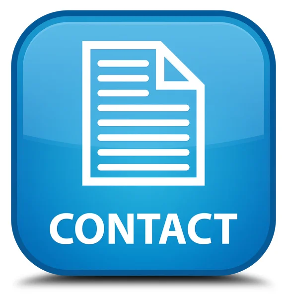 Contacto (icono de página) botón cuadrado azul cian —  Fotos de Stock