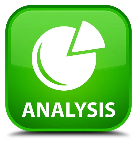 分析 (グラフ アイコン) 緑四角ボタン — ストック写真