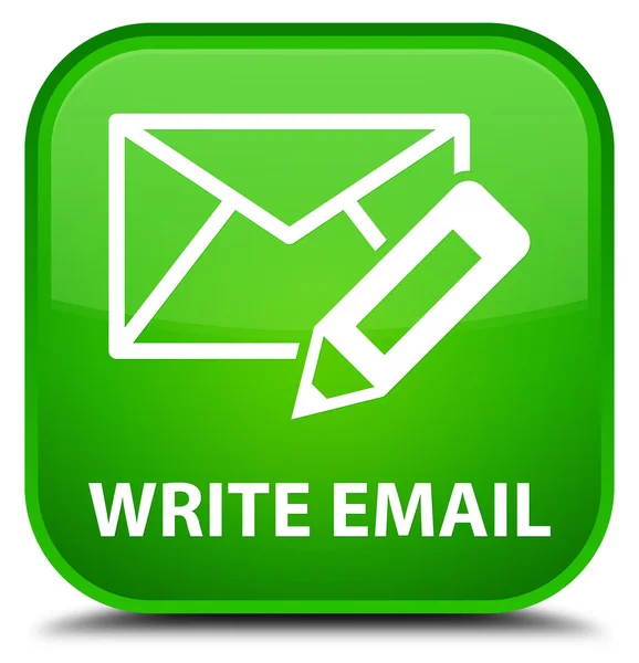 Γράψτε το email πράσινο τετράγωνο κουμπί — Φωτογραφία Αρχείου