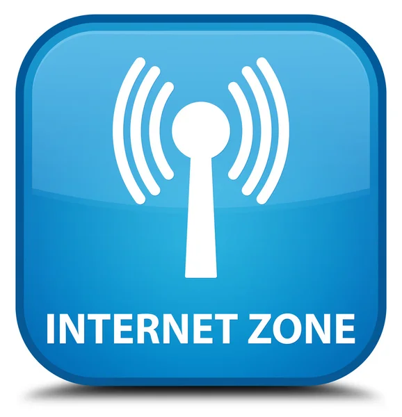 Internet zóna (síť wlan) azurová modrá čtvercové tlačítko — Stock fotografie