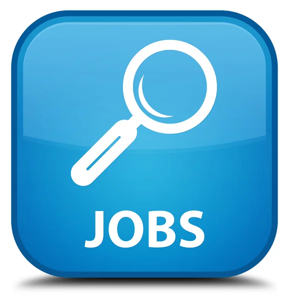 Jobs cyan blue square button — Stockfoto