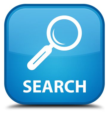 Arama camgöbeği mavi kare düğme