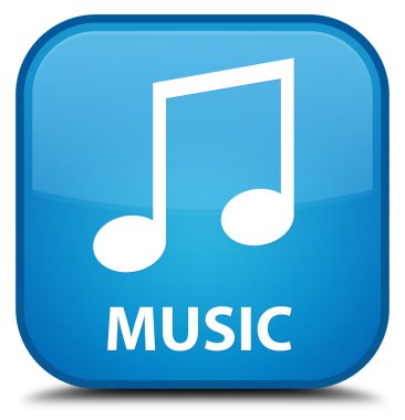 Müzik (tune simgesi) camgöbeği mavi kare düğme