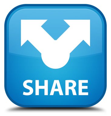 Paylaş camgöbeği mavi kare düğmesi