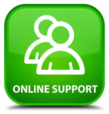 Çevrimiçi destek (grup simgesi) yeşil kare düğme