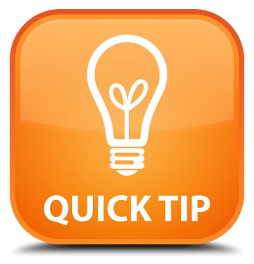 Çabuk uç (ampul simgesi) turuncu kare düğme