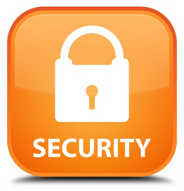 Güvenlik (asma kilit simgesi) turuncu kare düğme