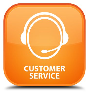 Müşteri hizmeti (müşteri bakım simgesi) turuncu kare düğme
