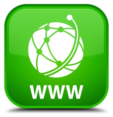 Www (küresel ağ simgesini) yeşil kare düğme