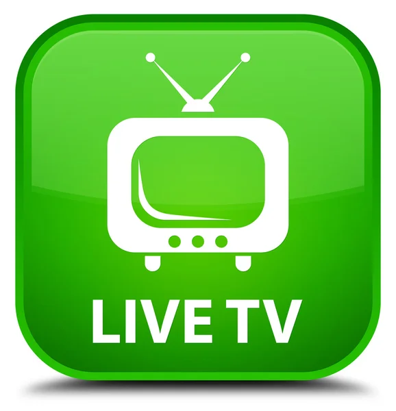 라이브 tv 녹색 사각형 버튼 — 스톡 사진