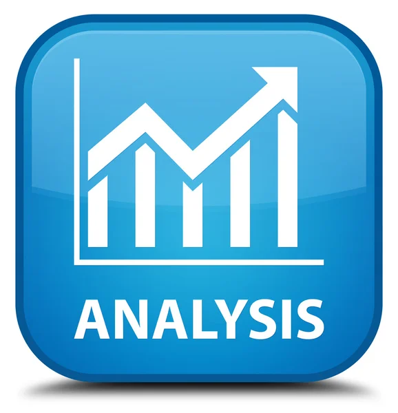 Analyse (Statistik-Symbol) cyan blue square button — Stockfoto