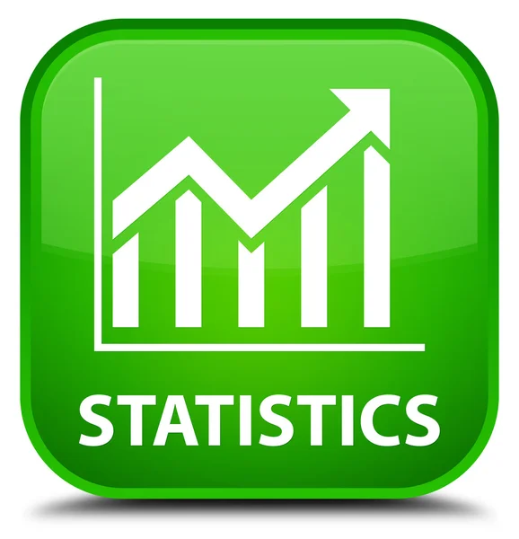 İstatistik yeşil kare düğme — Stok fotoğraf