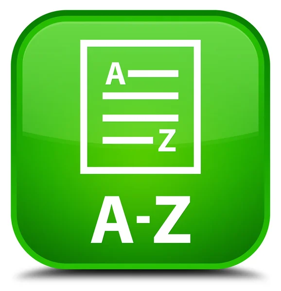 A-Ö (lista sidikonen) grön fyrkantig knapp — Stockfoto