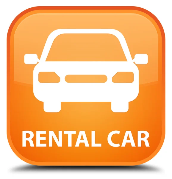 Noleggio auto arancione pulsante quadrato — Foto Stock