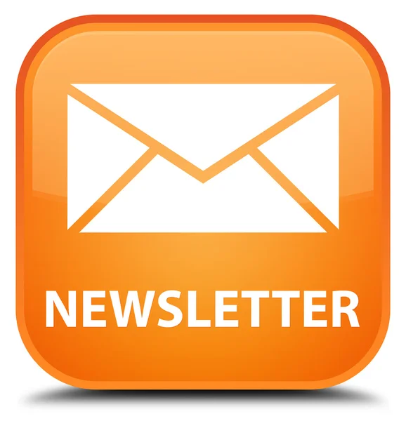 Newsletter orange square button — Stock Photo, Image