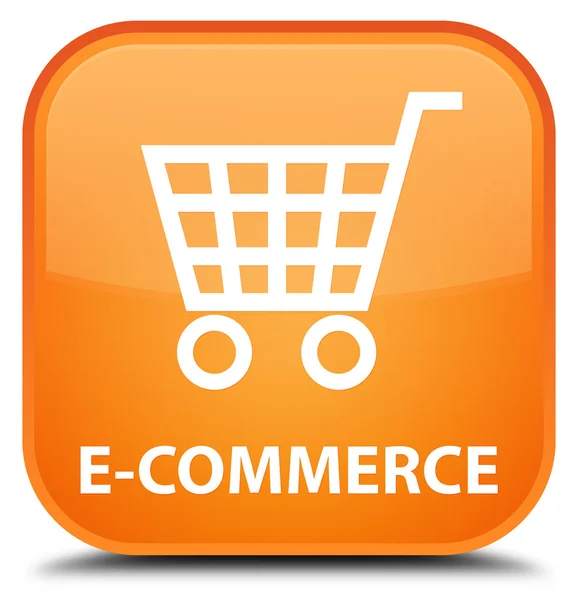 E-commerce orange square button — Stock Photo, Image