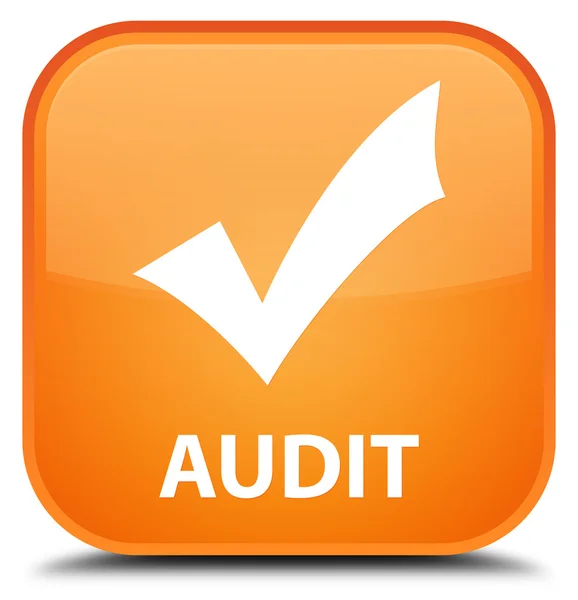 Audit (Symbol validieren) orange quadratische Taste — Stockfoto