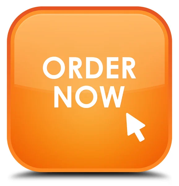 Order now orange square button — Stock Photo, Image