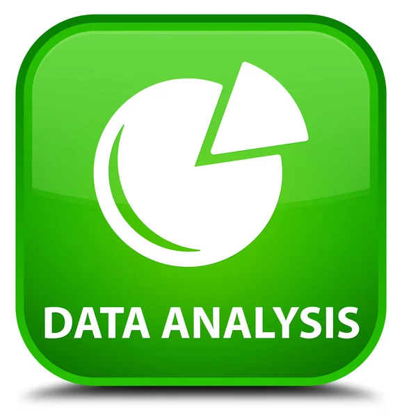 Data analys (diagram ikon) grön fyrkantig knapp — Stockfoto