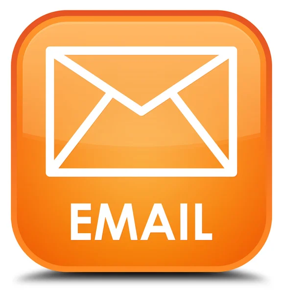 Email bouton carré orange — Photo