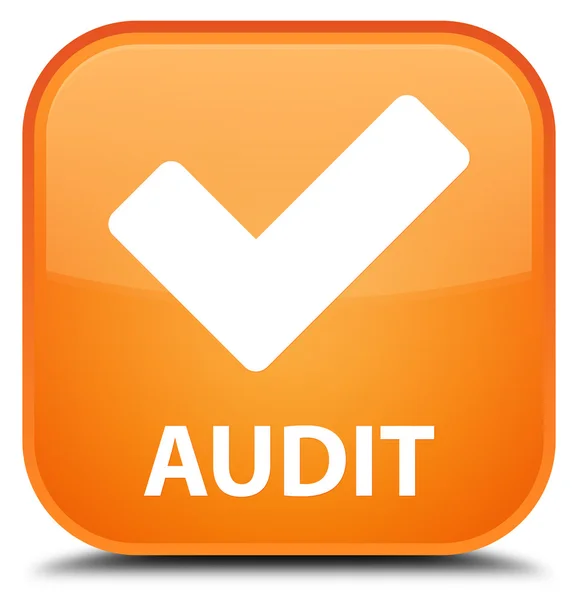 Audit (valider icône) bouton carré orange — Photo