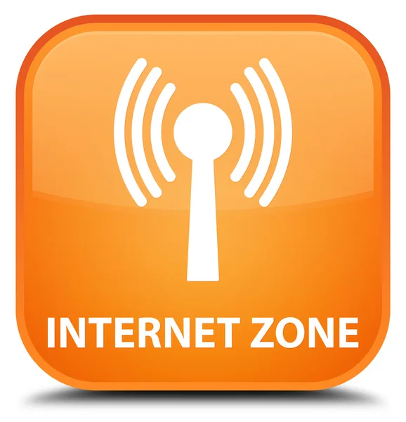 Zona Internet (red wlan) botón cuadrado naranja — Foto de Stock