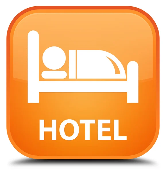 Hotel orange square button — Stock Photo, Image