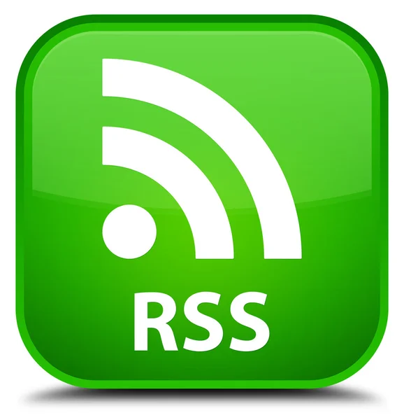 RSS green square button — Stock Photo, Image