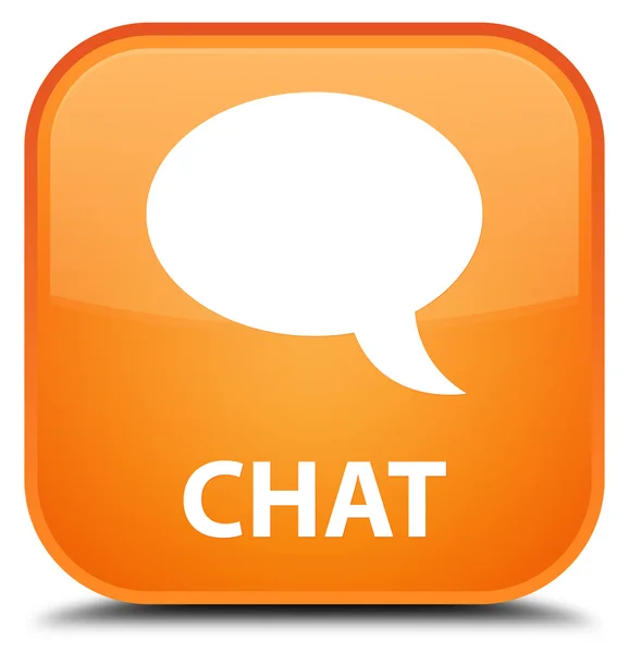 Chat botão quadrado laranja — Fotografia de Stock