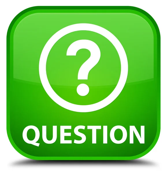 Question green square button — Stock Photo, Image