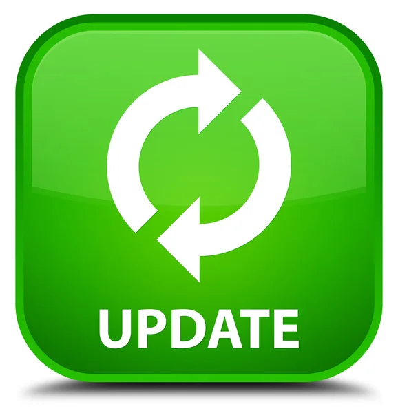 Actualización verde botón cuadrado — Foto de Stock