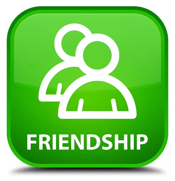 Friendship (group icon) green square button — Stock Photo, Image