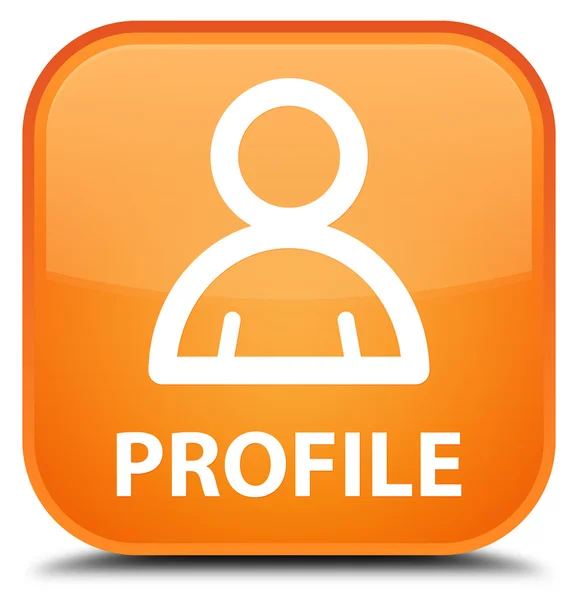 Perfil (ícone do membro) botão quadrado laranja — Fotografia de Stock